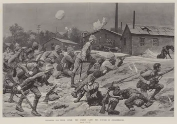 Preparing for Their Entry, the Guards Clearing the Suburbs of Johannesburg